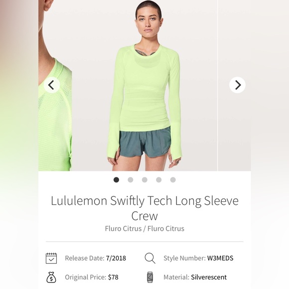 NWT Lululemon Long Sleeve Swiftly Tech Crew Neck Top Fluro Citrus Size 4 Flawed - Picture 4 of 12